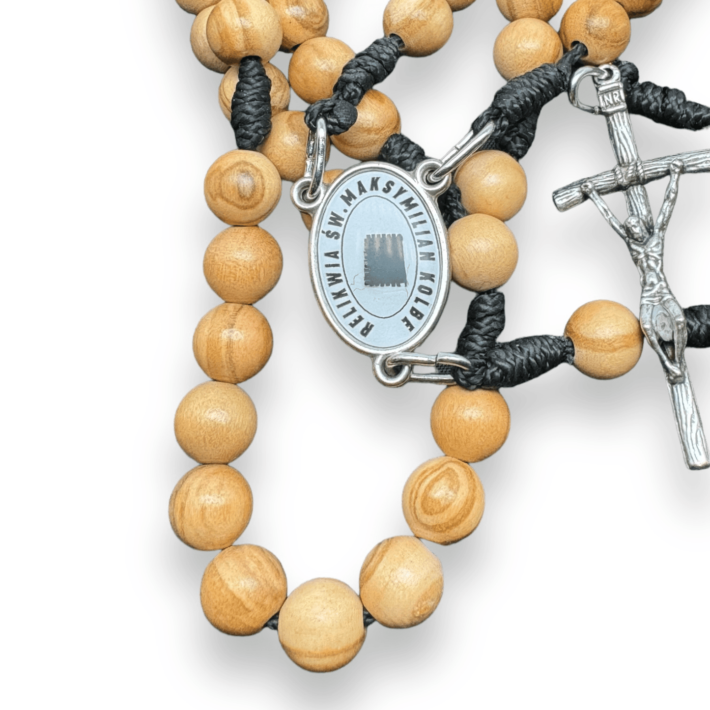 Saint Kolbe Relic Wooden Rosary - Handcrafted Spiritual Keepsake | Catholically