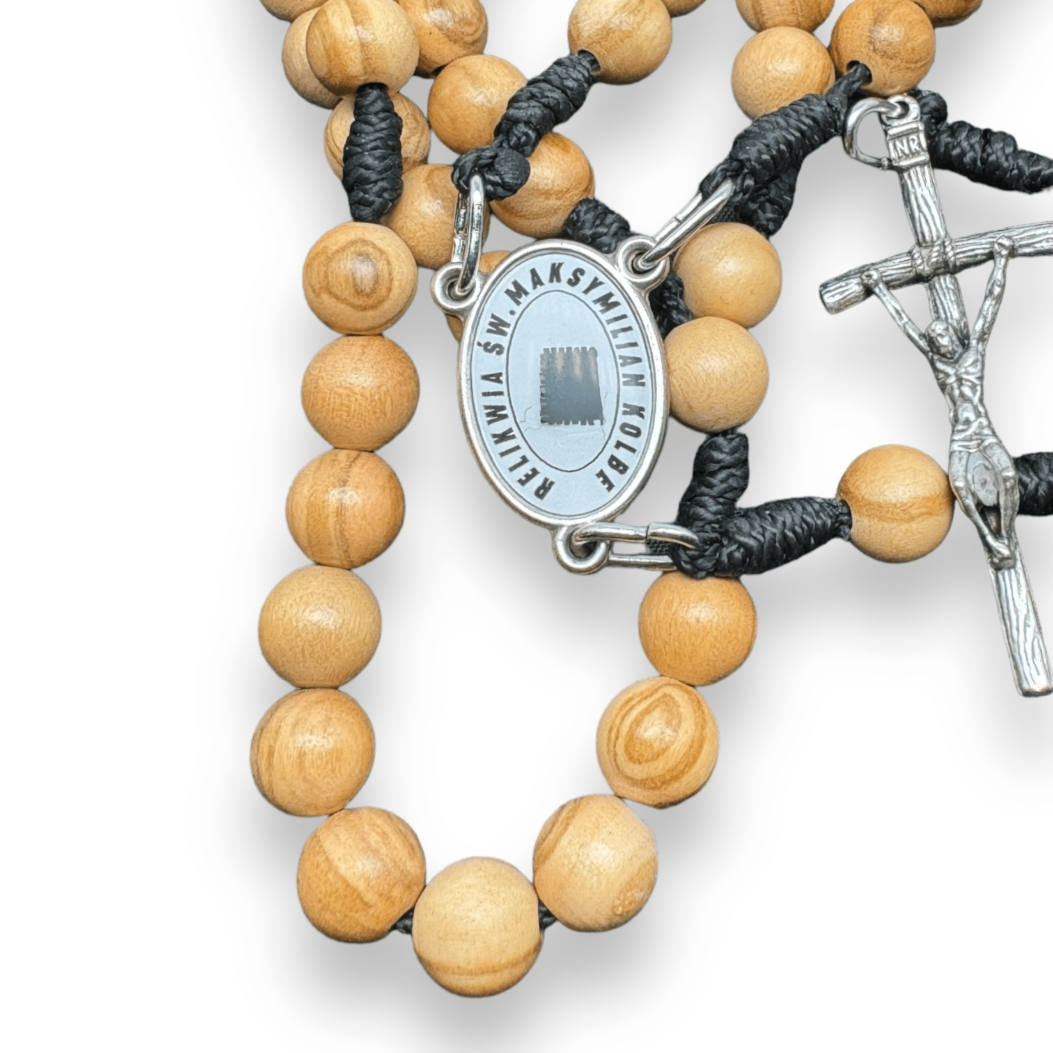 Saint Kolbe Relic Wooden Rosary - Handcrafted Spiritual Keepsake | Catholically