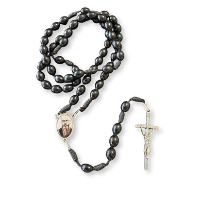Saint Kolbe Relic Wooden Rosary - Handcrafted Spiritual Keepsake | Catholically