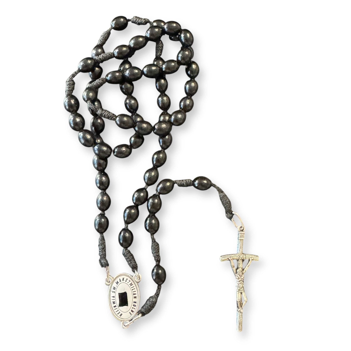 Saint Kolbe Relic Wooden Rosary - Handcrafted Spiritual Keepsake | Catholically
