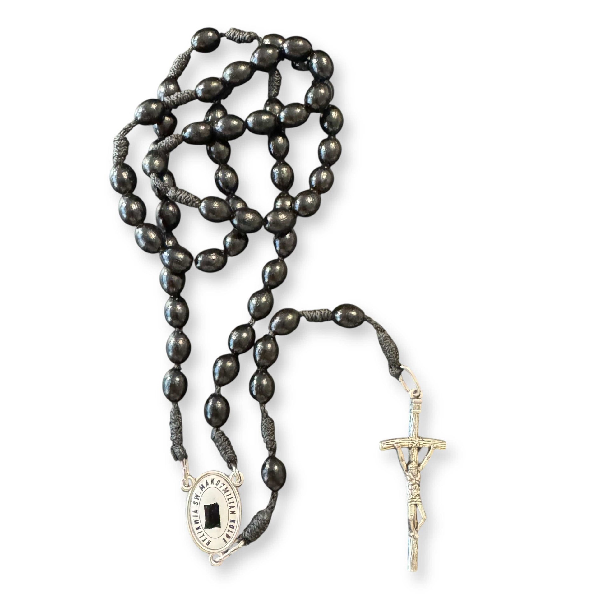 Saint Kolbe Relic Wooden Rosary - Handcrafted Spiritual Keepsake | Catholically