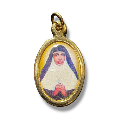 Saint Mariam Baouardy Oval Medal – Gold-Tone Catholic Pendant | Catholically