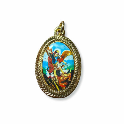 Saint Michael the Archangel Golden Medal Blessed by Pope Leo - Catholic Pendant | Catholically