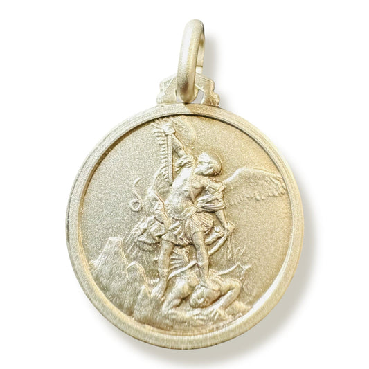 Saint Michael the Archangel Vintage Silver Medal – Blessed by Pope | Catholically