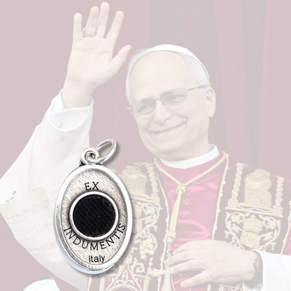 Saint Padre Pio Medal w/ 2nd Class Relic Vestment - Blessed by Pope Leo XIV | Catholically