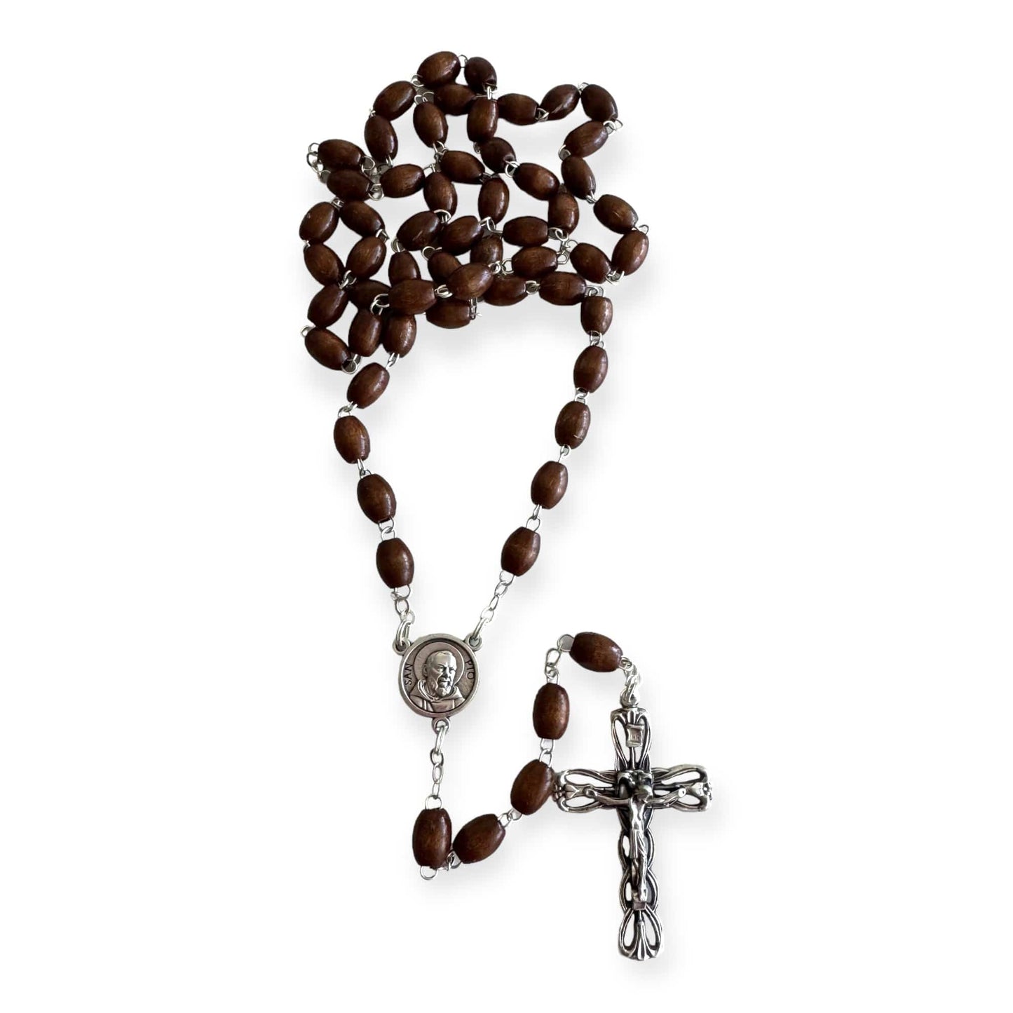 Saint Padre Pio Rosary Blessed By Pope w/ 2nd Class Relic - St. Father Pio | Catholically