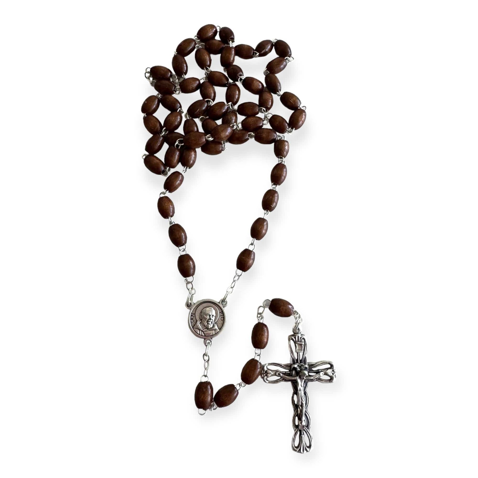 Saint Padre Pio Rosary Blessed By Pope w/ 2nd Class Relic - St. Father Pio | Catholically