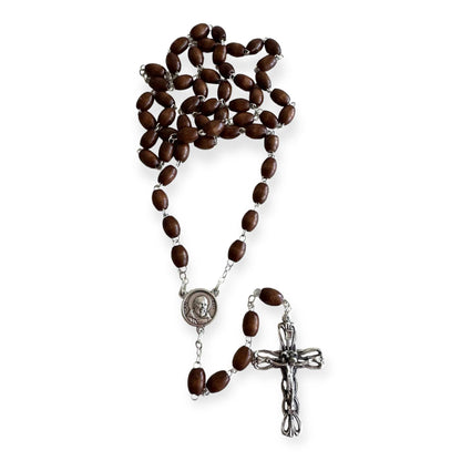 Saint Padre Pio Rosary Blessed By Pope w/ 2nd Class Relic - St. Father Pio | Catholically
