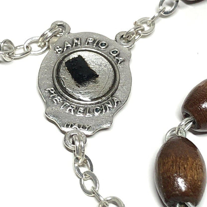 Saint Padre Pio Rosary Blessed By Pope w/ 2nd Class Relic - St. Father Pio | Catholically