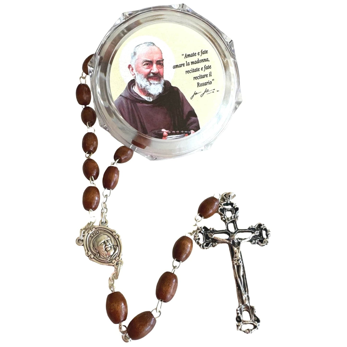 Saint Padre Pio Rosary w/ 2nd Class Relic - Blessed by Pope Leo XIV | Catholically