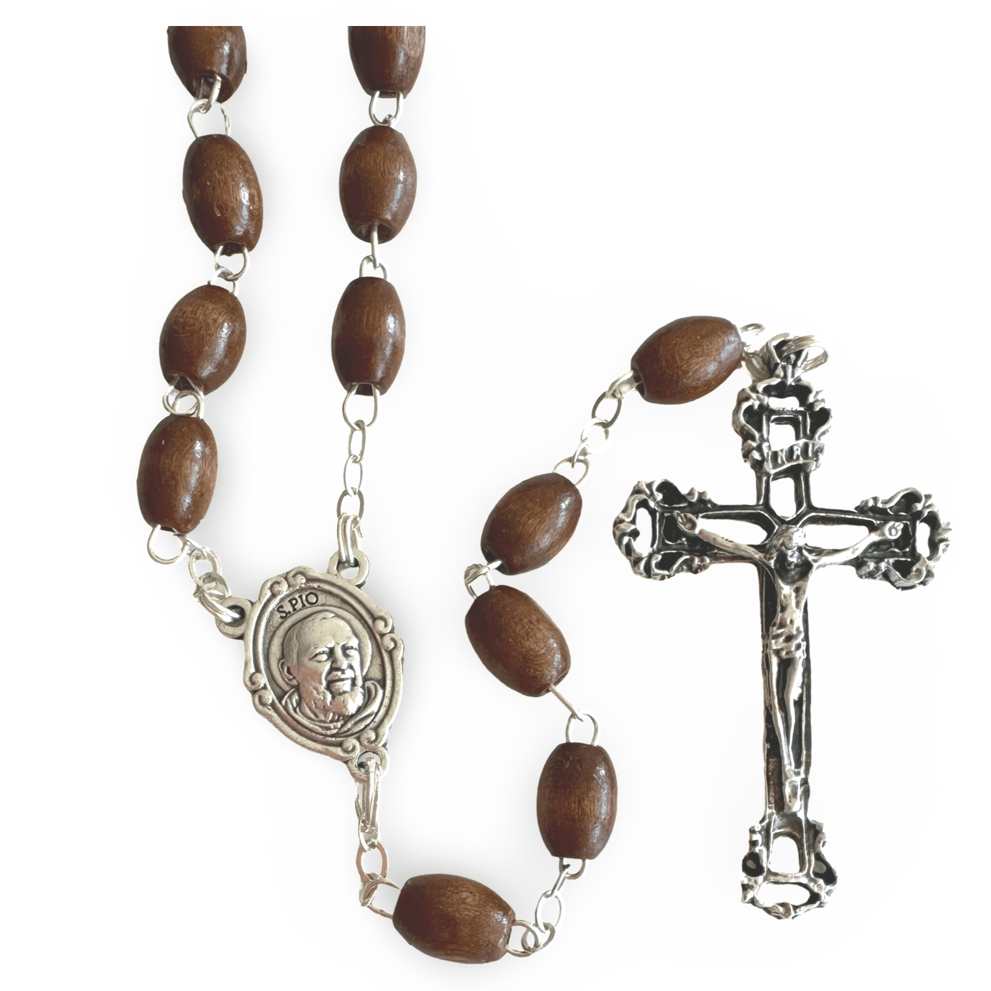 Saint Padre Pio Rosary w/ 2nd Class Relic - Blessed by Pope Leo XIV | Catholically
