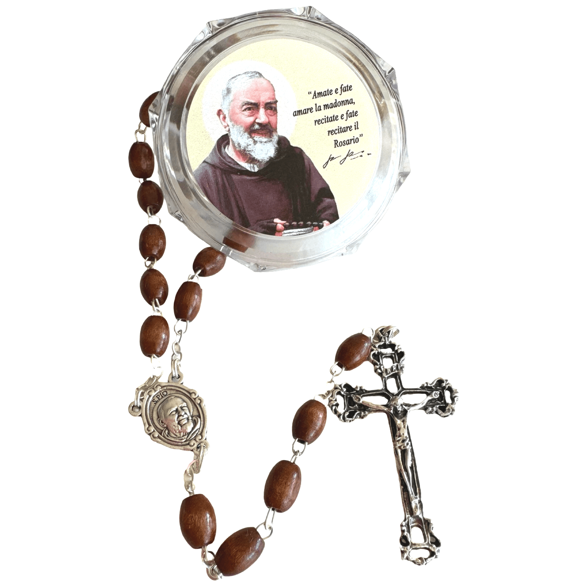 Saint Padre Pio Rosary w/ 2nd Class Relic - Blessed by Pope Leo XIV | Catholically