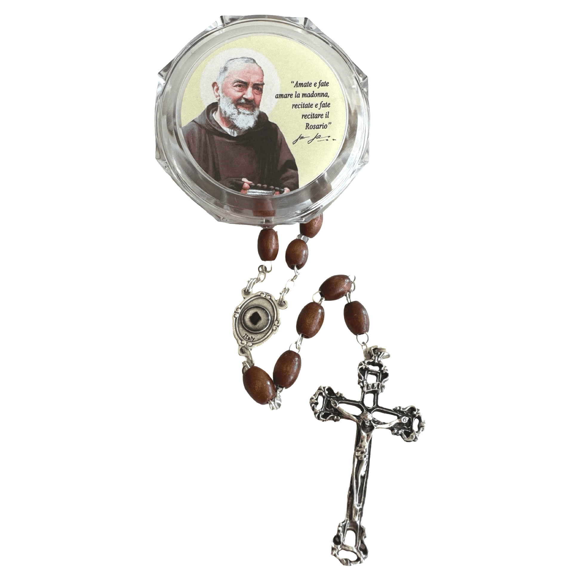 Saint Padre Pio Rosary w/ 2nd Class Relic - Blessed by Pope Leo XIV | Catholically