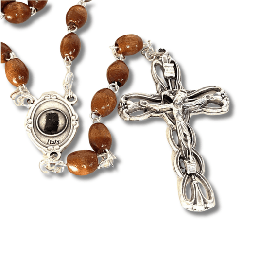 Saint Padre Pio Rosary with Relic -  Blessed by Pope | Catholically