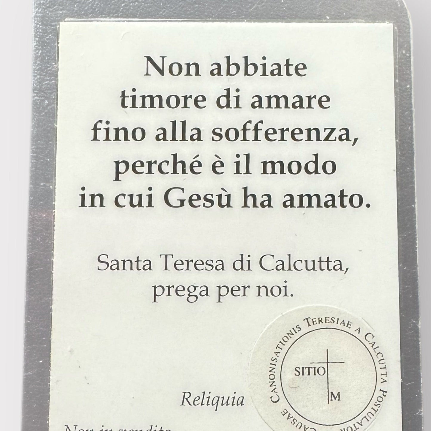 Saint St. Mother Teresa of Calcutta Relic Card - Holy Card Madre Teresa | Catholically