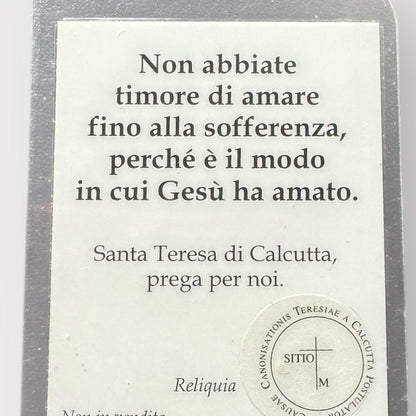 Saint St. Mother Teresa of Calcutta Relic Card - Holy Card Madre Teresa | Catholically