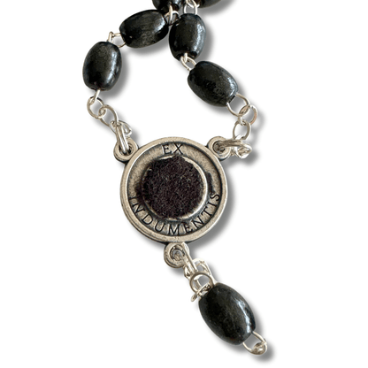 Saint Padre Pio Rosary with 2nd Class Relic - St. Father Pio ex-indumentis | Catholically