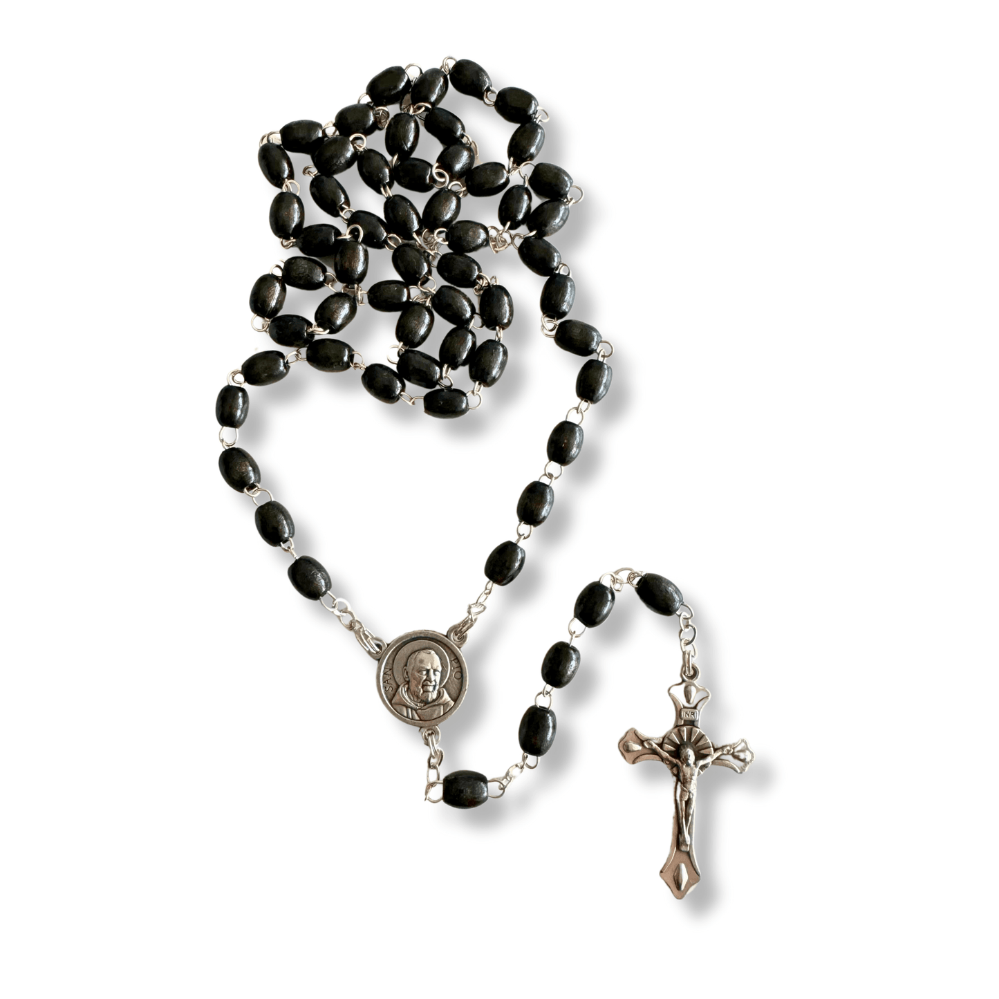 Saint Padre Pio Rosary with 2nd Class Relic - St. Father Pio ex-indumentis | Catholically