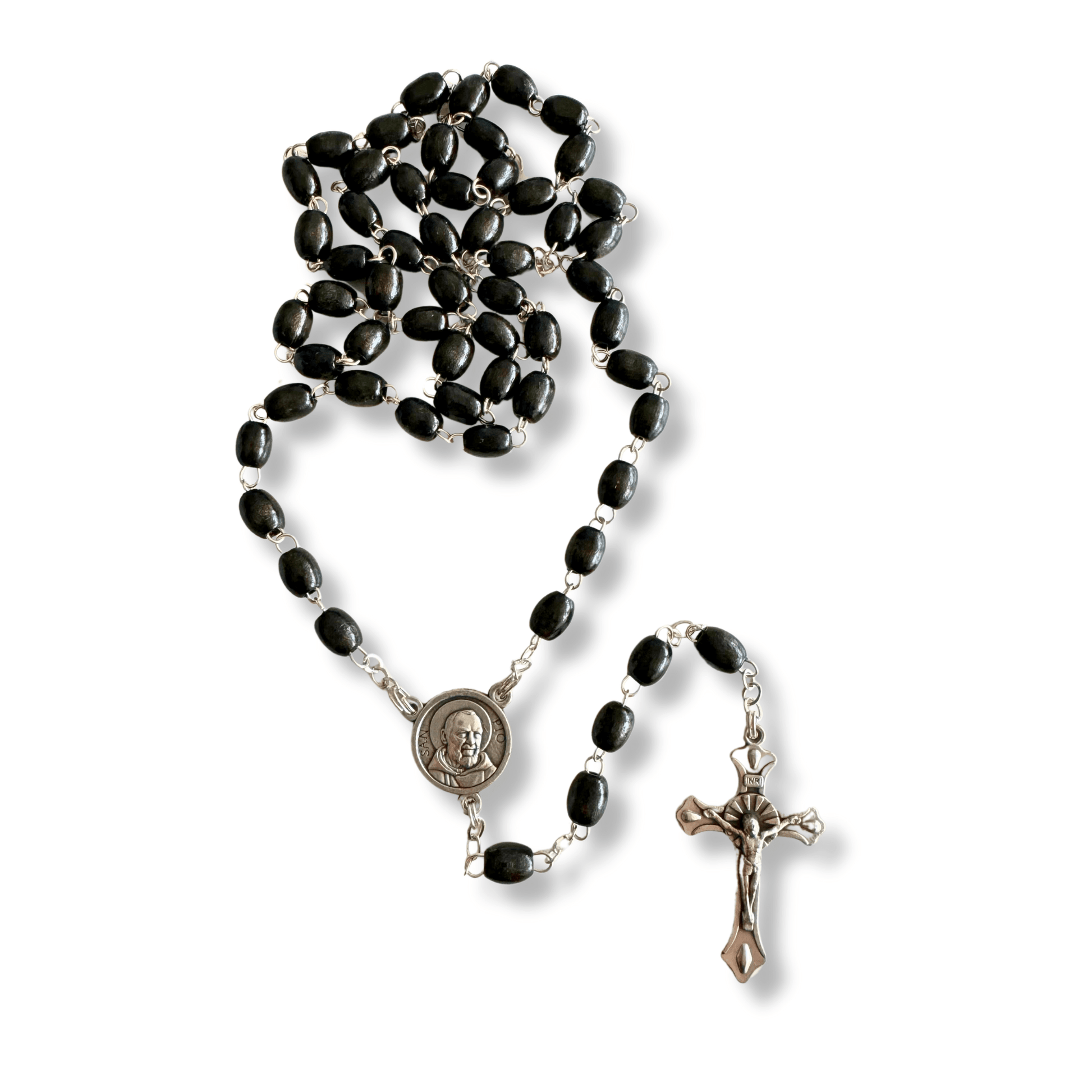 Saint Padre Pio Rosary with 2nd Class Relic - St. Father Pio ex-indumentis | Catholically