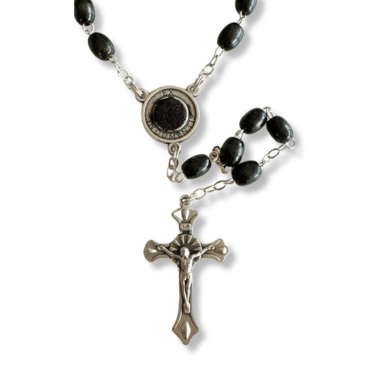 Saint Padre Pio Rosary with 2nd Class Relic - St. Father Pio ex-indumentis | Catholically