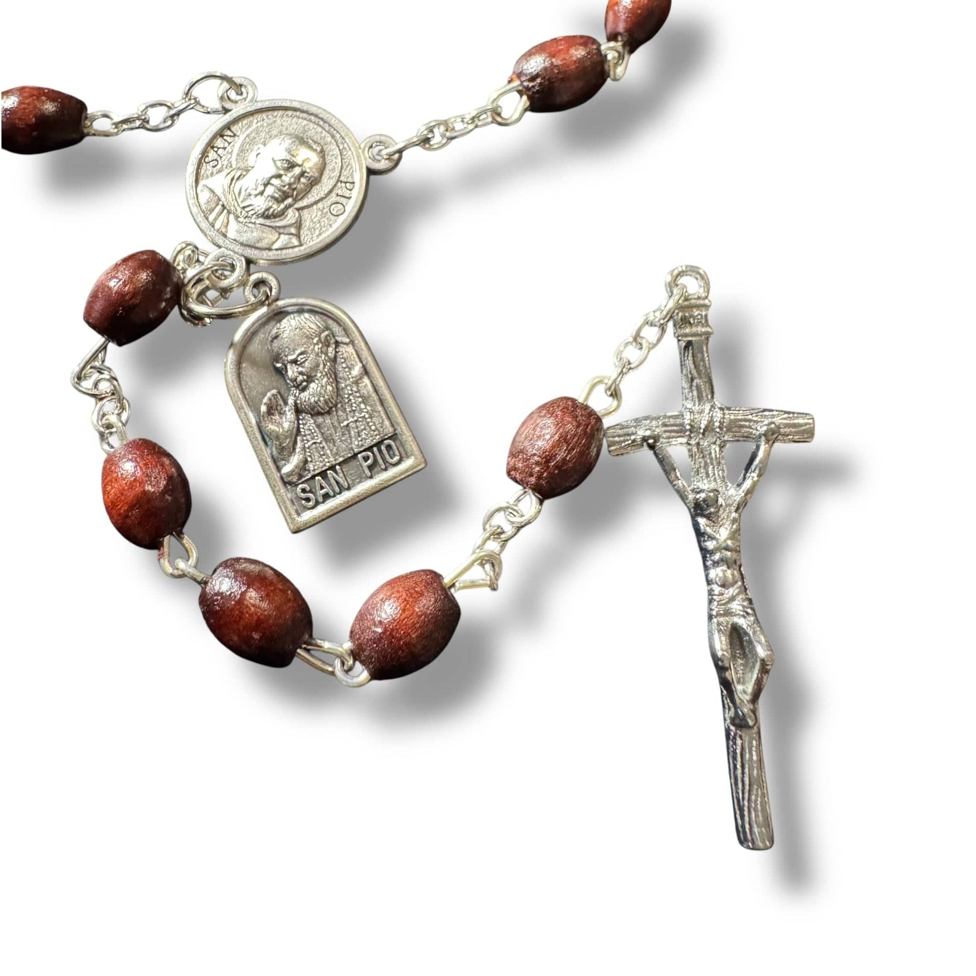 San Padre Pio Rosary Blessed By Pope w/ 2nd class Relic - St. Father Pio | Catholically