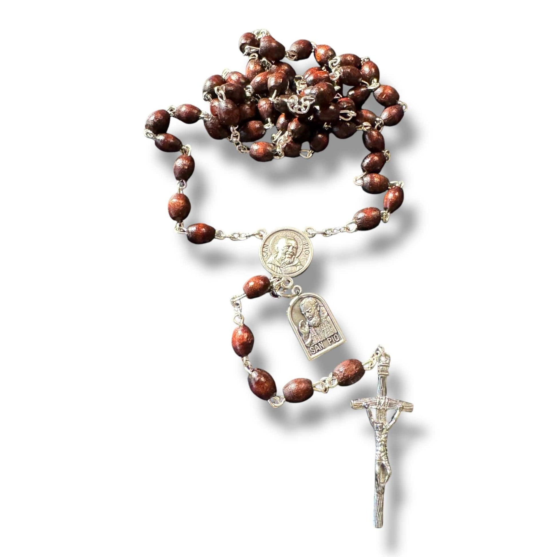 San Padre Pio Rosary Blessed By Pope w/ 2nd class Relic - St. Father Pio | Catholically