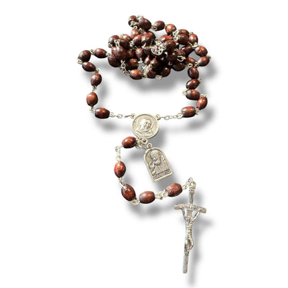 San Padre Pio Rosary Blessed By Pope w/ 2nd class Relic - St. Father Pio | Catholically