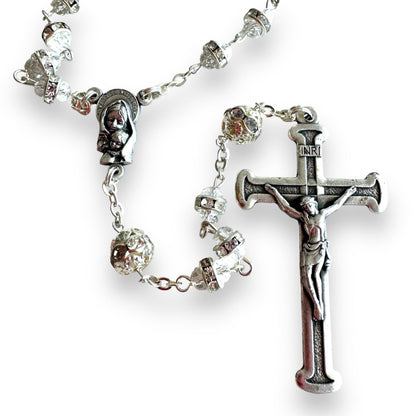 Shiny Bohemian Crystal Rosary - Blessed by Pope | Catholically