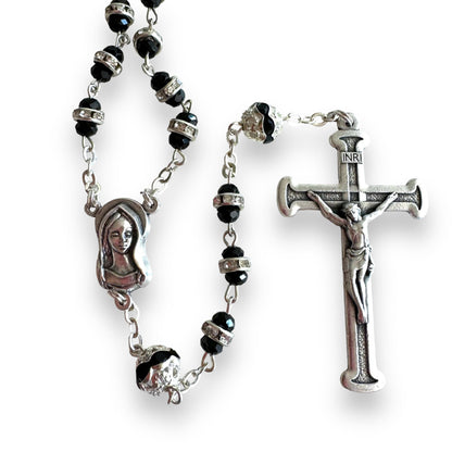 Shiny Bohemian Crystal Rosary - Blessed by Pope | Catholically