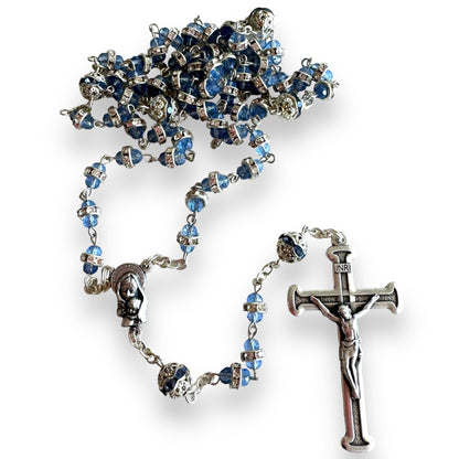 Shiny Bohemian Crystal Rosary - Blessed by Pope | Catholically