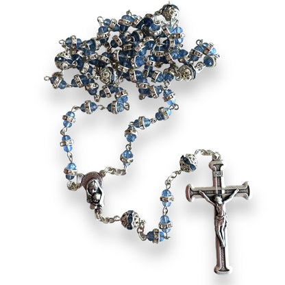 Shiny Bohemian Crystal Rosary - Blessed by Pope | Catholically