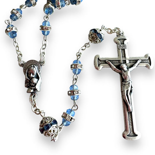 Shiny Bohemian Crystal Rosary - Blessed by Pope | Catholically