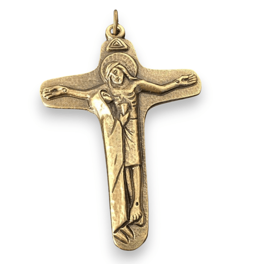 Sorrowful Mother Pectoral Cross Crucifix - Blessed by Pope On Demand | Catholically