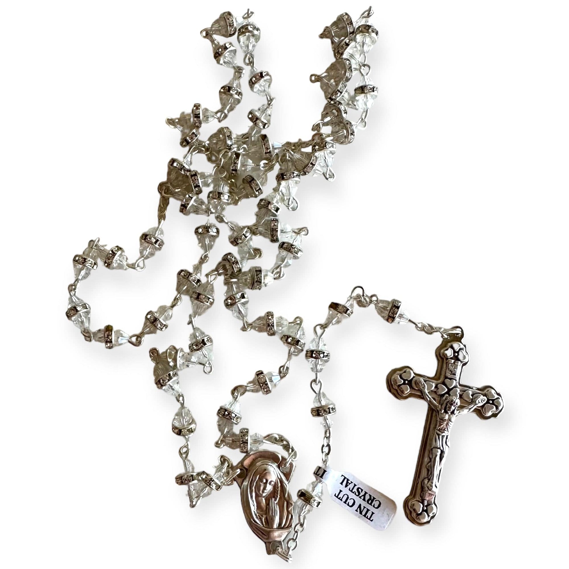 Sparkling Crystal Rosary - Rhinestone - Blessed By Pope | Catholically