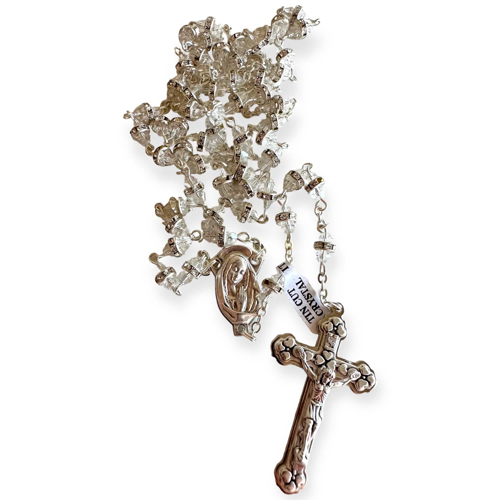Sparkling Crystal Rosary - Rhinestone - Blessed By Pope | Catholically