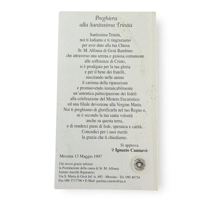 Sr. Maria Alfonsa Relic Card – Vintage Holy Card Blessed by Pope Leo | Catholically