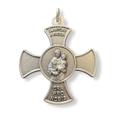 St. Anthony of Padua Cross 925 Silver Medal – 1892 Leo XIII Blessing | Catholically