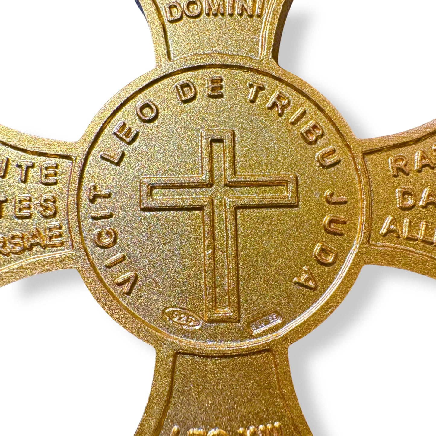 St. Anthony of Padua Cross 925 Silver Medal Gold Plated – 1892 Leo XIII Blessing | Catholically