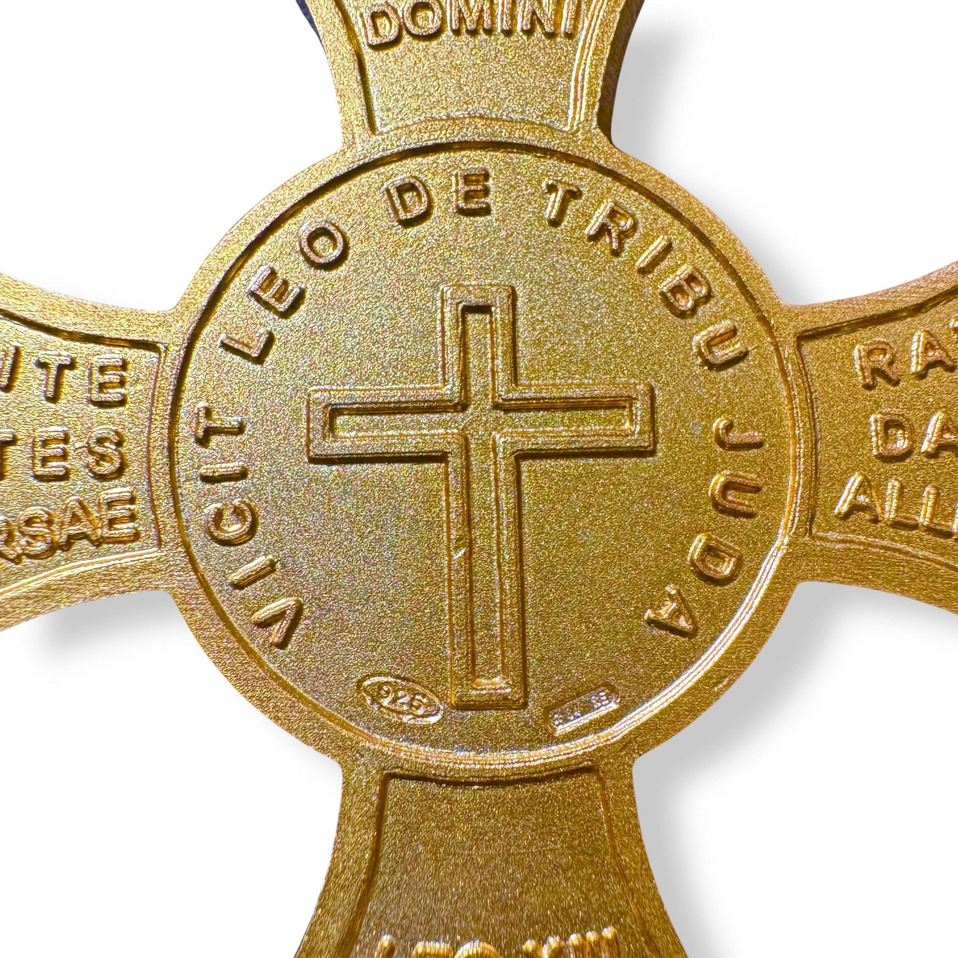 St. Anthony of Padua Cross 925 Silver Medal Gold Plated – 1892 Leo XIII Blessing | Catholically