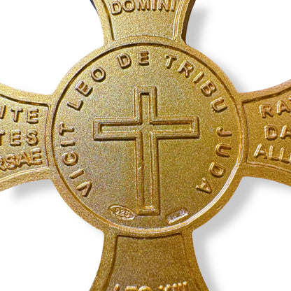St. Anthony of Padua Cross 925 Silver Medal Gold Plated – 1892 Leo XIII Blessing | Catholically