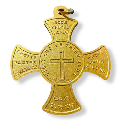 St. Anthony of Padua Cross 925 Silver Medal Gold Plated – 1892 Leo XIII Blessing | Catholically