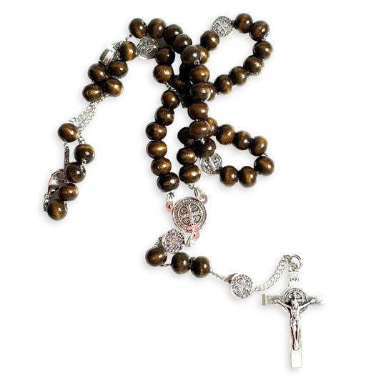 St. Benedict Benito Wood Rosary  Catholic Exorcism  Blessed by Pope | Catholically