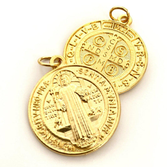 St Benedict 1" 1/4 Brass Medal Catholic Exorcism - Blessed By Pope | Catholically