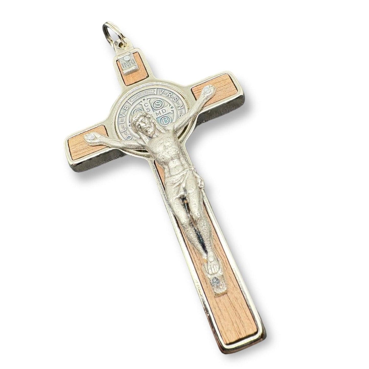 St. Benedict 3" Wood Crucifix - Exorcism -High Quality Cross Blessed By Pope | Catholically