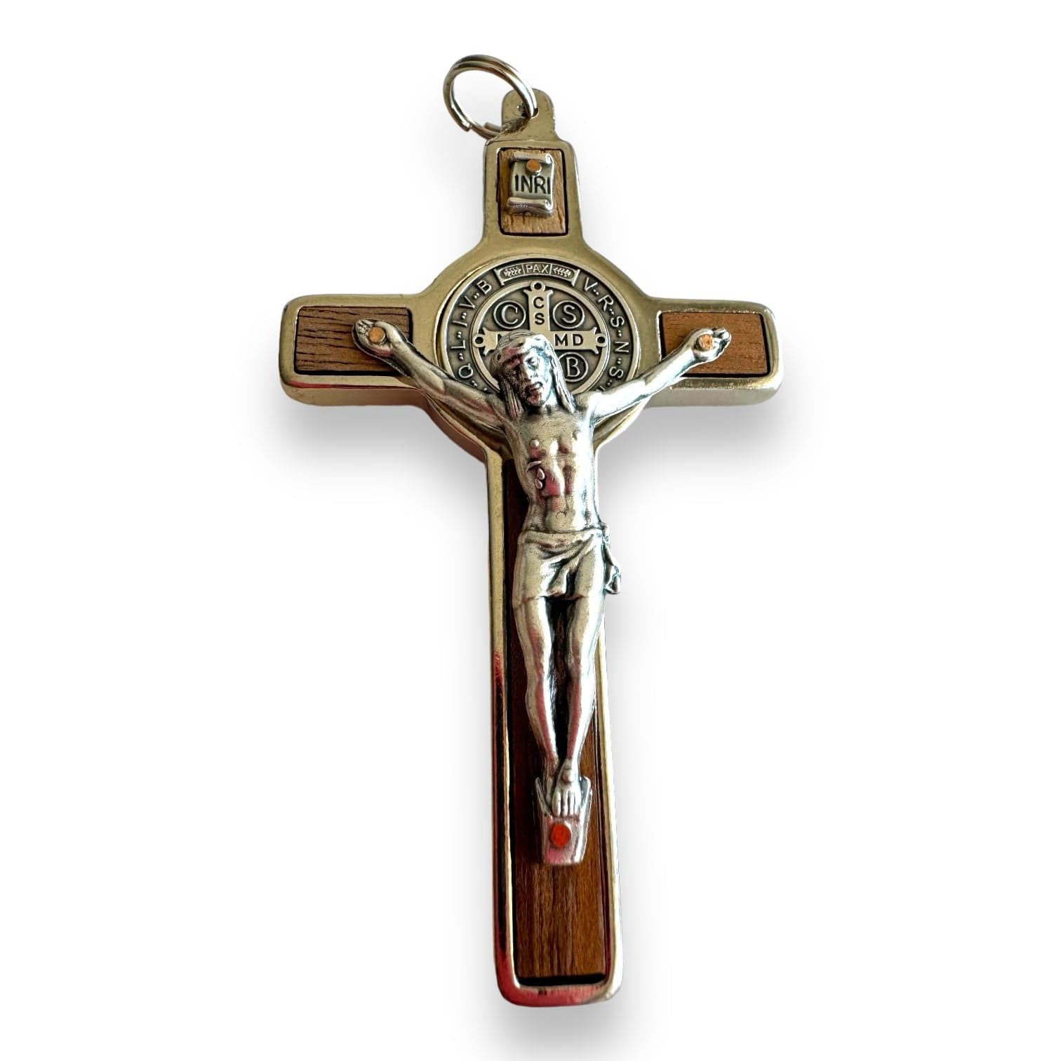 St. Benedict HQ 3" Honey-Wood Crucifix - Exorcism - Cross - Blessed | Catholically
