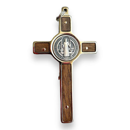 St. Benedict HQ 3" Honey-Wood Crucifix - Exorcism - Cross - Blessed | Catholically