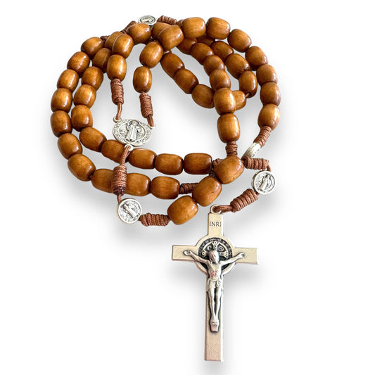 St. Benedict Wooden Rosary: A Handcrafted Piece of Faith and Protection | Catholically