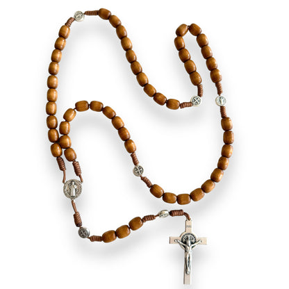 St. Benedict Wooden Rosary: A Handcrafted Piece of Faith and Protection | Catholically