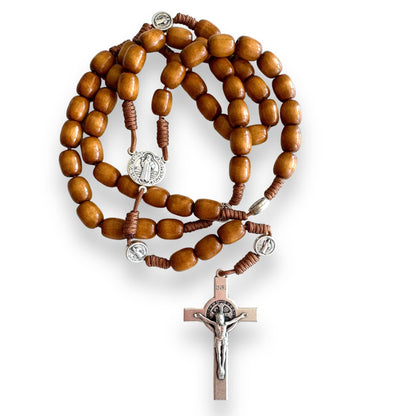 St. Benedict Wooden Rosary: A Handcrafted Piece of Faith and Protection | Catholically
