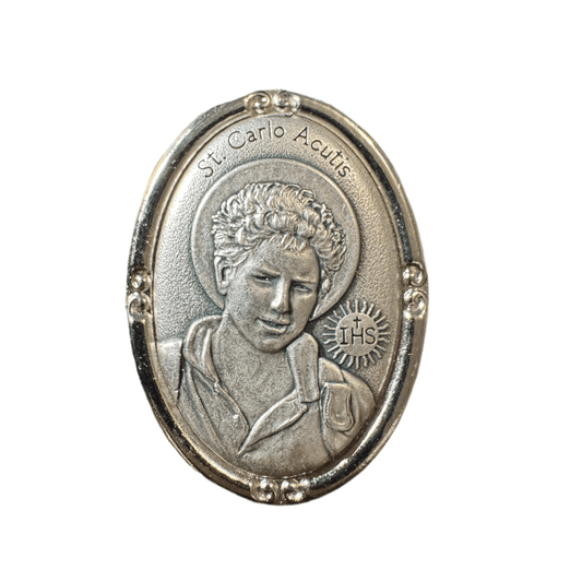 St. Carlo Acutis - Car Magnet - Medallion - Blessed By Pope | Catholically